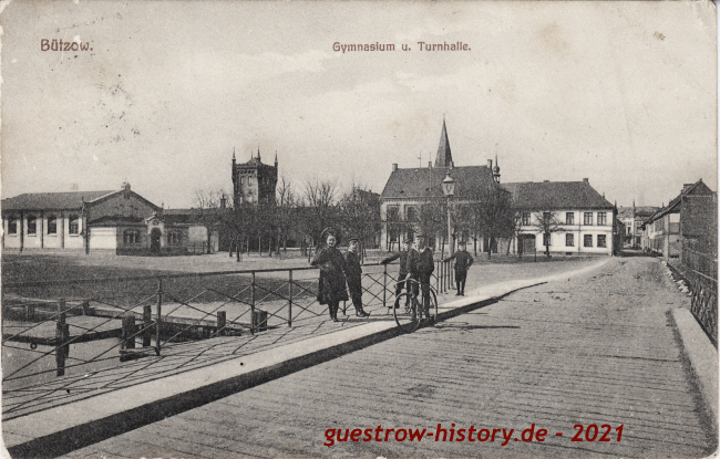 1909 - Bützow - Gymnasium und Turnhalle