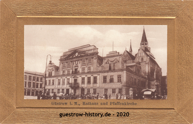 1910 - Rathaus und Pfarrkirche