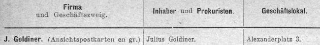 1913 HRG Berlin Julius Goldiner